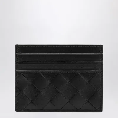 Bottega Veneta Black Card Holder In Intrecciato