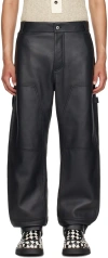 BOTTEGA VENETA BLACK CARGO LEATHER PANTS