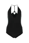Bottega Veneta Plunge Neck Bodysuit In Black