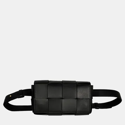 Pre-owned Bottega Veneta Black Cassette Belt Waist Bum Bag