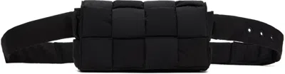 Bottega Veneta Black Cassette Tech Belt Bag In 8803 Black Silver