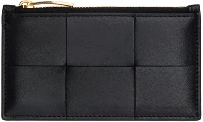 Bottega Veneta Women Lambskin Leather Card Holder In Black