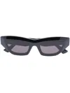 Bottega Veneta Black Cat-eye Frame Sunglasses In Black