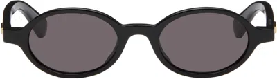 Bottega Veneta Black Classic Oval Sunglasses
