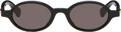 Bottega Veneta Black Classic Oval Sunglasses