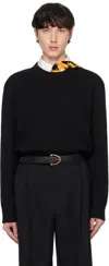 Bottega Veneta Black Classic Wool Tailored Sweater In Black