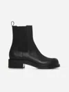 Bottega Veneta Polished Finish Black Ankle Boots With Elastic Side Panels