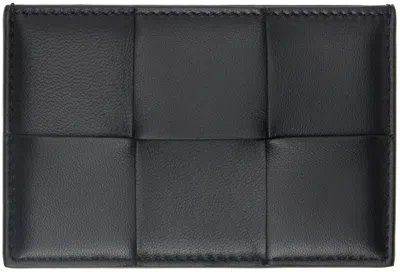 Bottega Veneta Black Credit Card Case In 8425 Black Gold