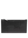 Bottega Veneta Slim Cassette Long Wallet In Black