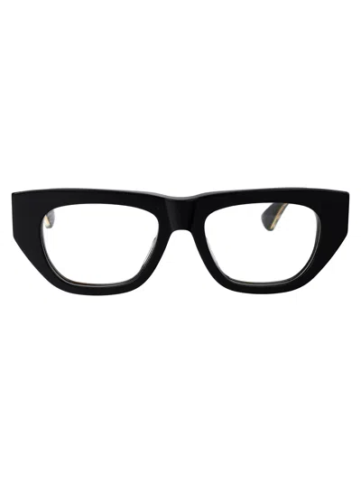 Bottega Veneta Black Crystal Transparent Acetate Glasses In Neutral