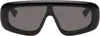 Bottega Veneta Black Curvy Mask Acetate Sunglasses