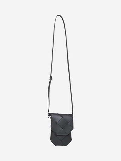 Bottega Veneta Black Diago Phone Pouch