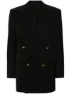 BOTTEGA VENETA BLACK DOUBLE-BREASTED WOOL BLAZER