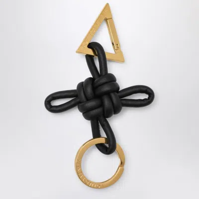 Bottega Veneta Black Double Knot Triangle Square Keyring