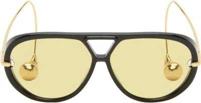 Bottega Veneta Black Drop Aviator Sunglasses