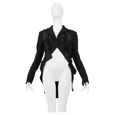 Pre-owned Bottega Veneta Black Fancy Tail Jacket With Pleating 2014