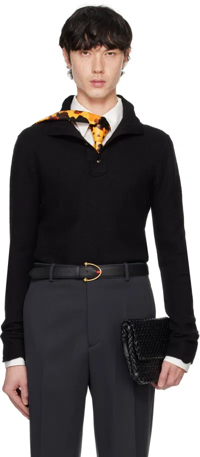 Bottega Veneta Black Felted Wool Turtleneck
