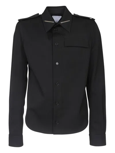 Bottega Veneta Black Flap Pocket Shirt For Men