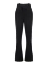 Bottega Veneta Black Flared Pants With Belt Loops In Viscose Blend Woman In Multicolor