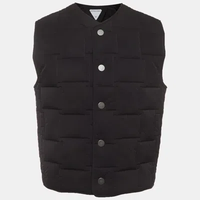 Pre-owned Bottega Veneta Black Geometric Quilted Nylon Sleeveless Vest M