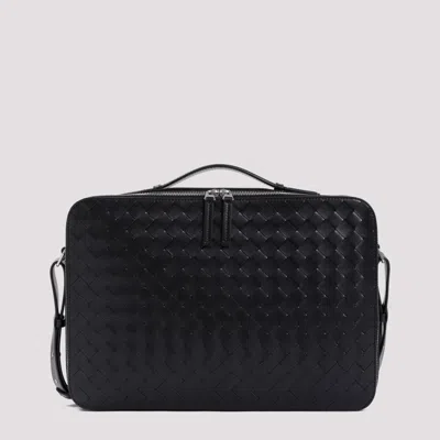 Bottega Veneta Black Getaway Slim Briefcase Bag