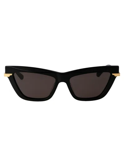 Bottega Veneta Black Gold Grey Acetate Sunglasses