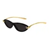Bottega Veneta Womens Black Bv1390s Cat-eye Acetate Sunglasses In Gold