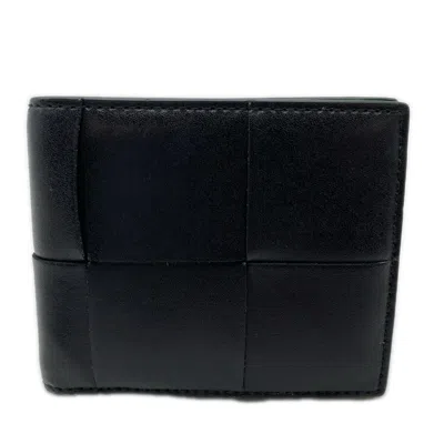 Pre-owned Bottega Veneta Black Green Leather Wallet (bi-fold) () In Multi