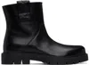 Bottega Veneta Black Leather Haddock Ankle Boots In 1000
