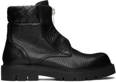 BOTTEGA VENETA BLACK HADDOCK ANKLE BOOTS