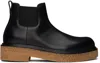 Bottega Veneta Sophisticated Leather Ankle Boots For Men In Black
