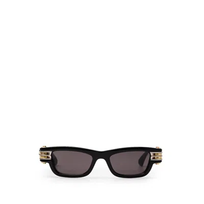 Bottega Veneta Black Haircalf Sunglass In Black & Grey