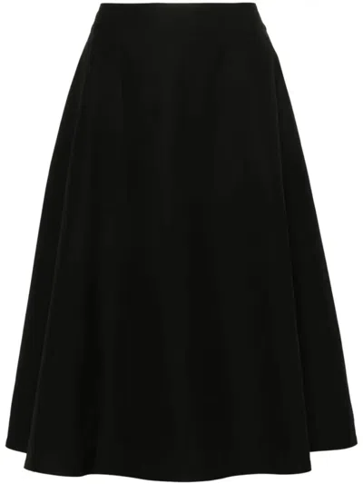 BOTTEGA VENETA BLACK HIGH-RISE FLARED SKIRT