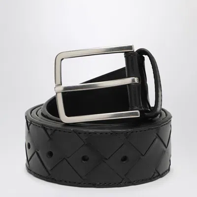 Bottega Veneta Black Inrecciato Belt