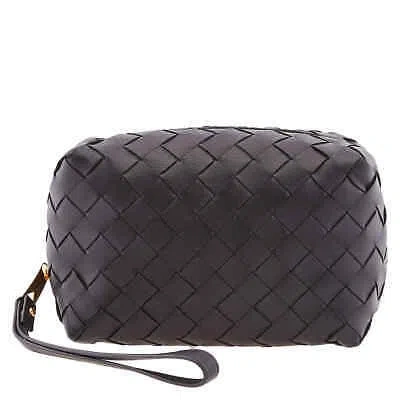 Pre-owned Bottega Veneta Black Intrecciato Beauty Case 730198vcpp38425