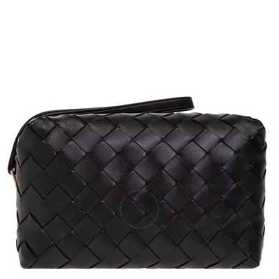Bottega Veneta Intrecciato Zipped Clutch Bag In 黑色
