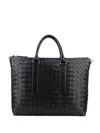 Bottega Veneta Black Intrecciato Briefcase Bag In Black