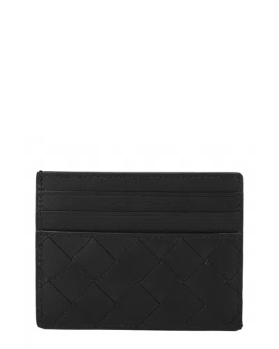 Pre-owned Bottega Veneta Black Intrecciato Calfskin Cardholder (authentic Pre-loved)