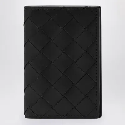Bottega Veneta Black Intrecciato Card Holder With Flap
