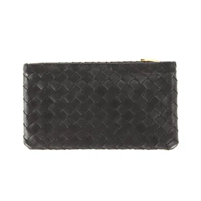 Pre-owned Bottega Veneta Black Intrecciato Clutch Bag Pouch ()