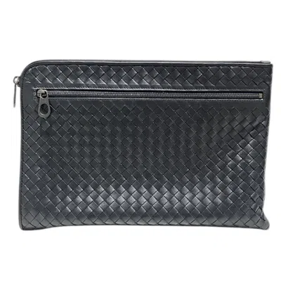Pre-owned Bottega Veneta Black Intrecciato Clutch Bag ()
