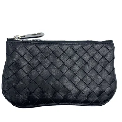 Pre-owned Bottega Veneta Black Intrecciato Coin Purse/coin Case ()