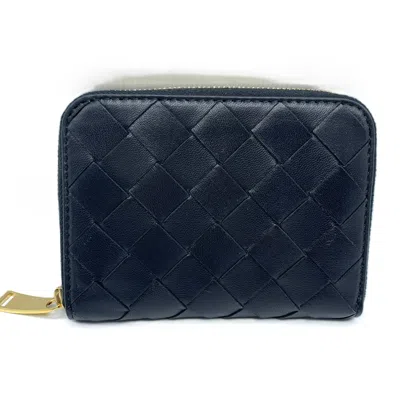Pre-owned Bottega Veneta Black Intrecciato Coin Purse/coin Case ()