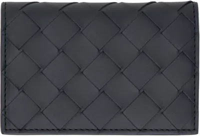Bottega Veneta Black Intrecciato Flap Card Holder