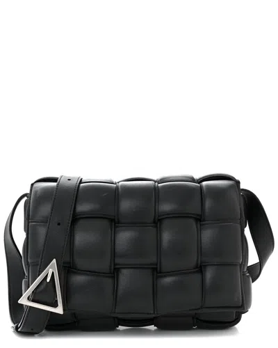 Bottega Veneta Black Intrecciato Leather Cassette Crossbody Bag Maxi  (authentic Pre-loved)