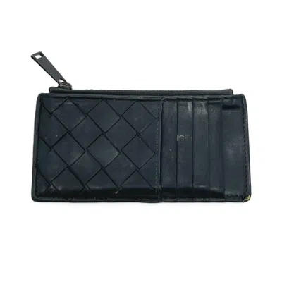 Pre-owned Bottega Veneta Black Intrecciato Leather Coin Purse/coin Case ()