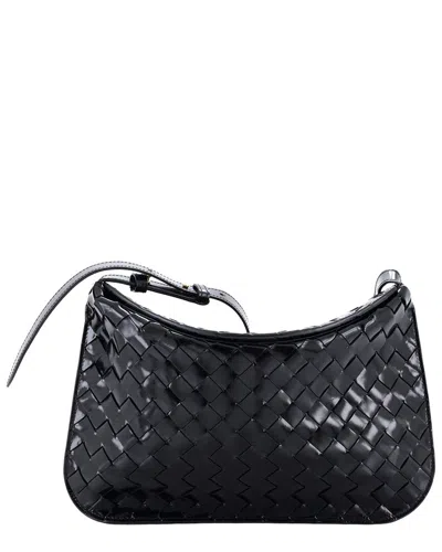 Pre-owned Bottega Veneta Black Intrecciato Leather Cradle Fold Over Shoulder Bag  (authentic Pre-loved)