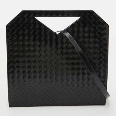 Pre-owned Bottega Veneta Black Intrecciato Leather Cut Out Handle Convertible Tote