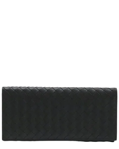 Bottega Veneta Black Intrecciato Leather Long Wallet (authentic Pre-loved)