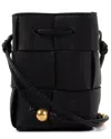 Bottega Veneta Black Intrecciato Leather Mini Cassette Bucket Bag (authentic  )